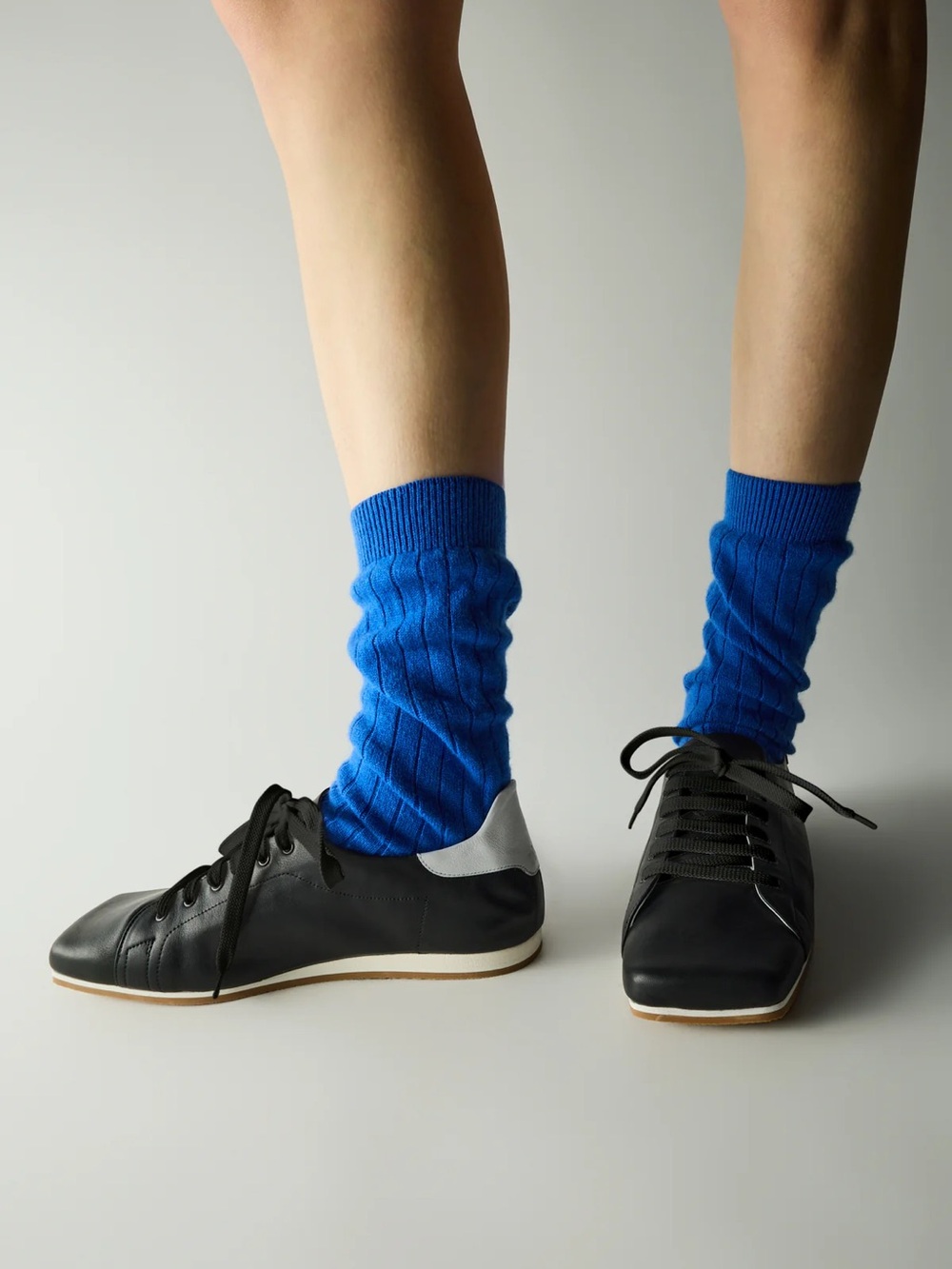 Tibi Seth Leather Square Toe Lace Sneakers